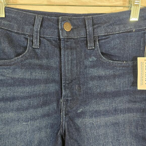 M Old Navy High Rise Wow Dark Blue Denim Jean Shorts NWT Size 0 Rolled Hem New - Picture 2 of 8